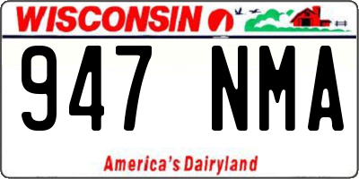 WI license plate 947NMA