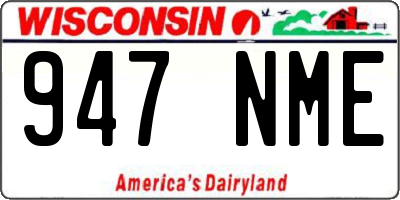 WI license plate 947NME