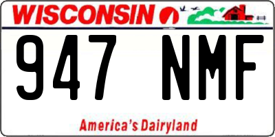 WI license plate 947NMF