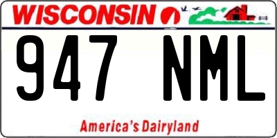 WI license plate 947NML