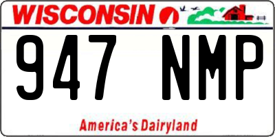 WI license plate 947NMP
