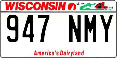 WI license plate 947NMY