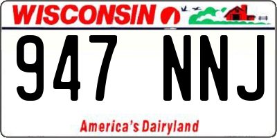 WI license plate 947NNJ