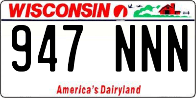 WI license plate 947NNN
