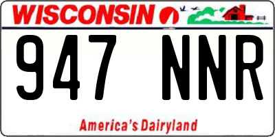 WI license plate 947NNR
