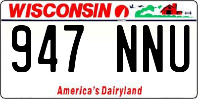 WI license plate 947NNU