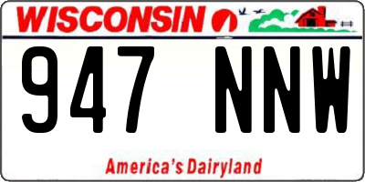 WI license plate 947NNW