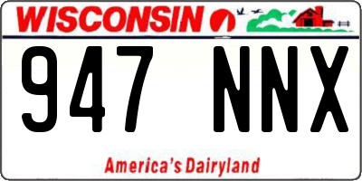 WI license plate 947NNX