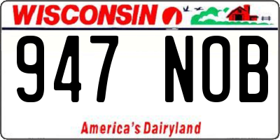 WI license plate 947NOB