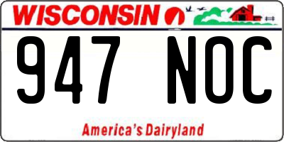 WI license plate 947NOC