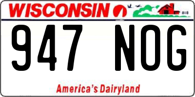 WI license plate 947NOG