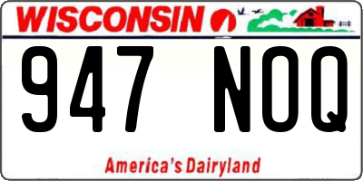 WI license plate 947NOQ
