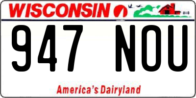 WI license plate 947NOU