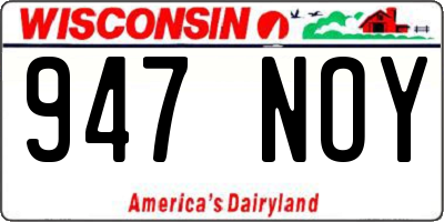 WI license plate 947NOY