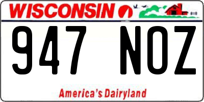 WI license plate 947NOZ