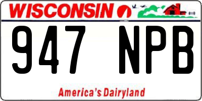 WI license plate 947NPB