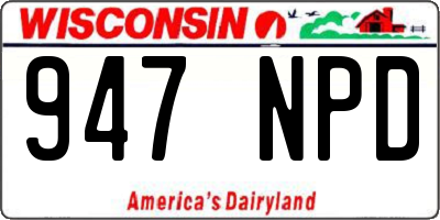 WI license plate 947NPD
