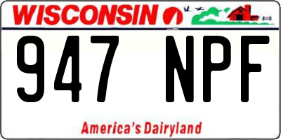 WI license plate 947NPF
