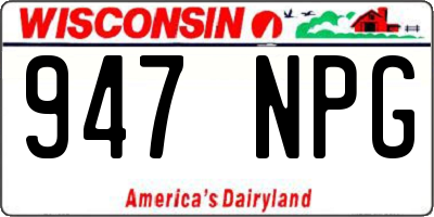 WI license plate 947NPG
