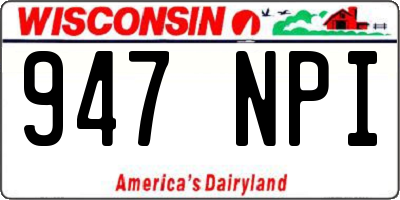 WI license plate 947NPI