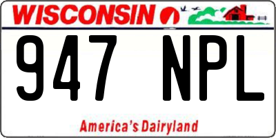 WI license plate 947NPL