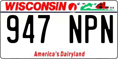 WI license plate 947NPN