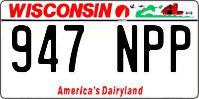 WI license plate 947NPP