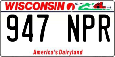 WI license plate 947NPR