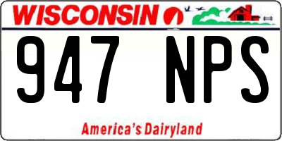 WI license plate 947NPS