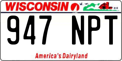 WI license plate 947NPT