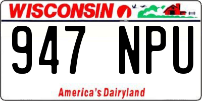 WI license plate 947NPU