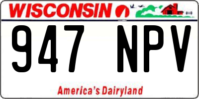 WI license plate 947NPV