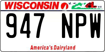 WI license plate 947NPW