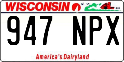 WI license plate 947NPX