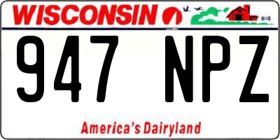WI license plate 947NPZ