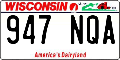 WI license plate 947NQA