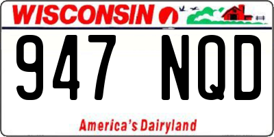 WI license plate 947NQD