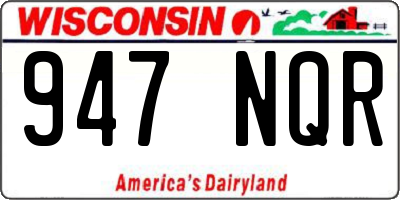 WI license plate 947NQR