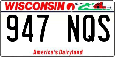 WI license plate 947NQS