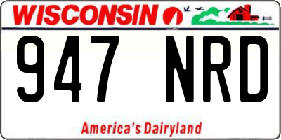 WI license plate 947NRD