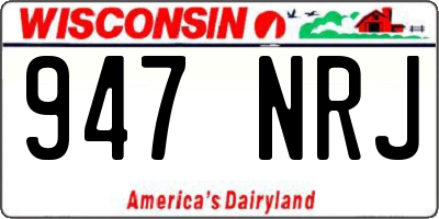 WI license plate 947NRJ