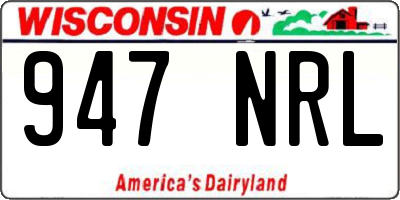 WI license plate 947NRL