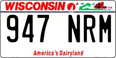 WI license plate 947NRM