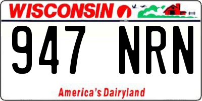 WI license plate 947NRN