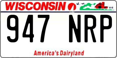 WI license plate 947NRP