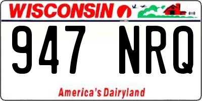 WI license plate 947NRQ