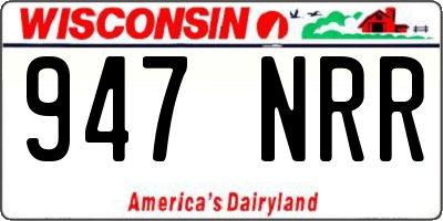 WI license plate 947NRR