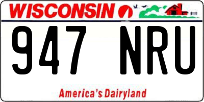 WI license plate 947NRU
