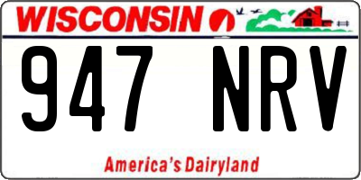 WI license plate 947NRV
