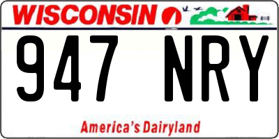 WI license plate 947NRY